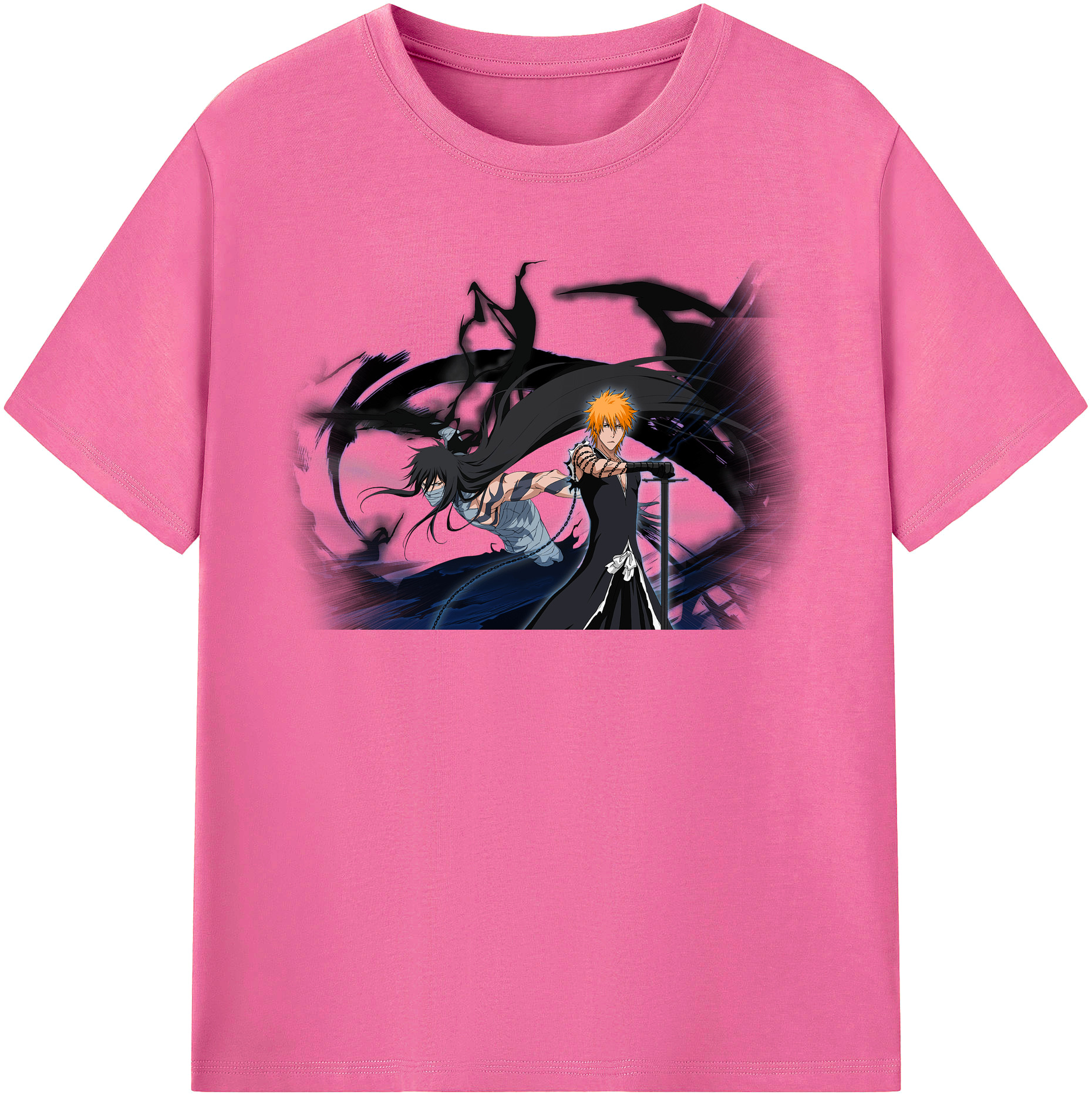 （画像用） ブリーチ 黒崎一護（くろさき いちご）BLEACH Kurosaki Ichigo レディースカジュアルプリントTシャツ（綿100％）